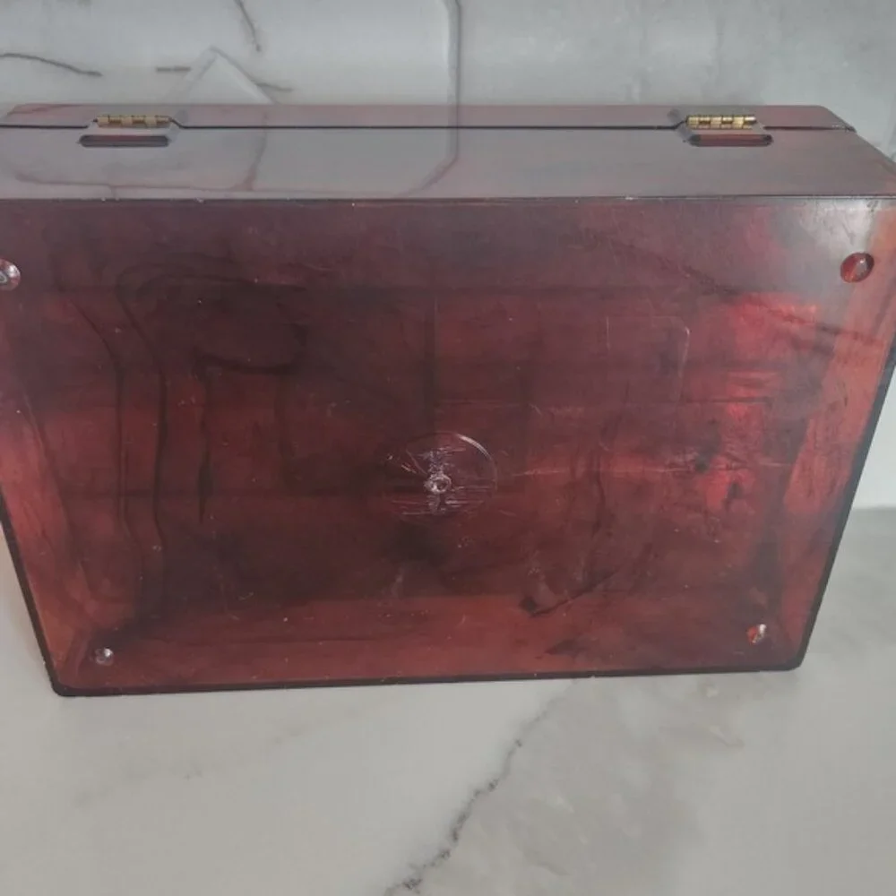 Vintage 50s Marble Acrylic Cosmetic Case Storage Case‎ Art Deco